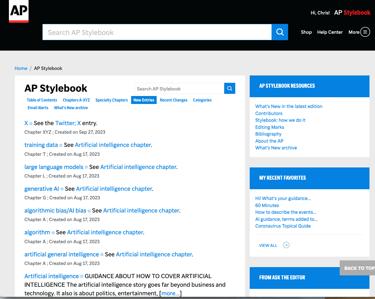 AP Stylebook Online