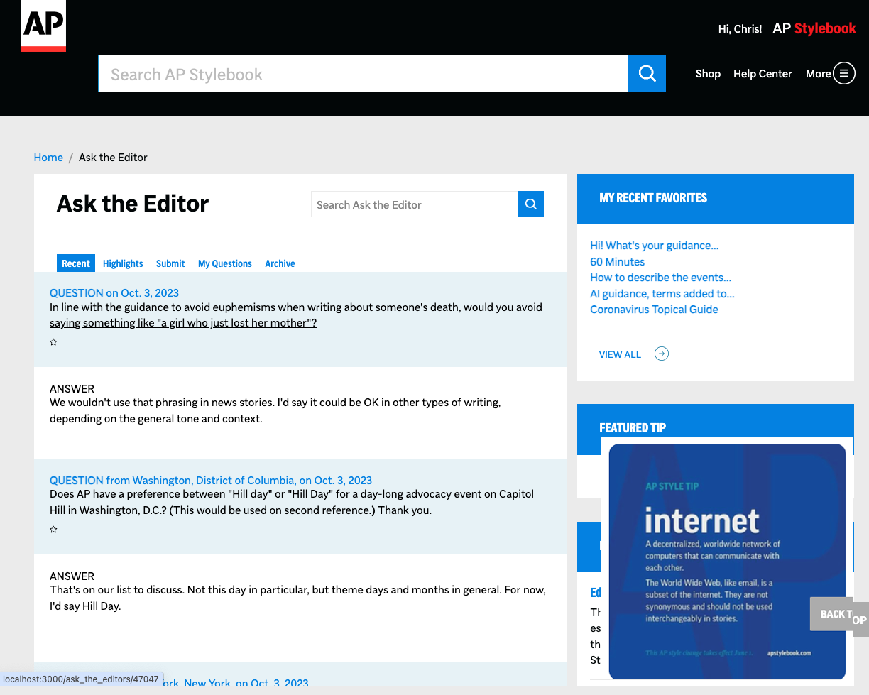 AP Stylebook Online
